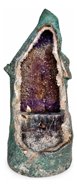 Geodo Catedral De Ametista Gigante 115cm Adaptado Em Fonte