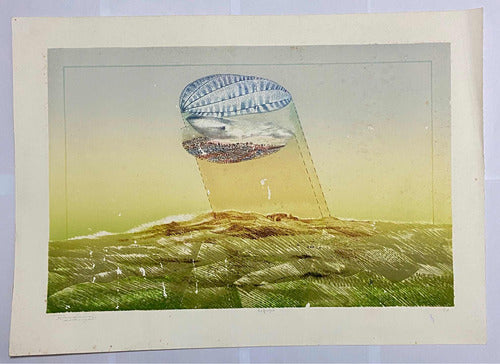 Gravura Antiga Surrealista Refração P.A - Inacio Rodrigues