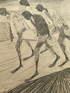Quadro Gravura Antiga Desenho De Candido Portinari Assinada