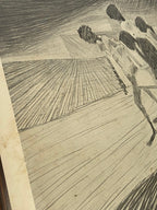 Quadro Gravura Antiga Desenho De Candido Portinari Assinada