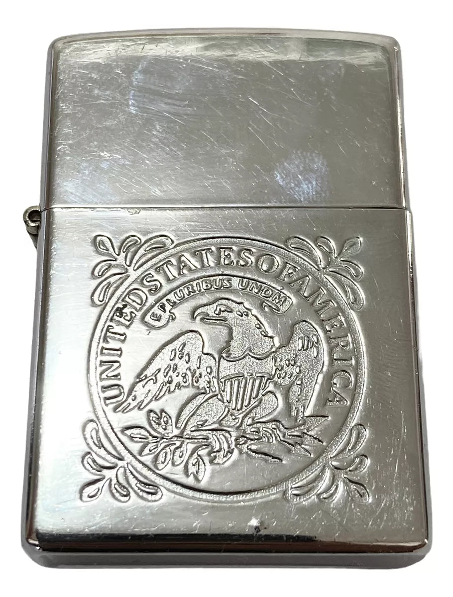 Isqueiro Antigo Prata Usa United States Of America