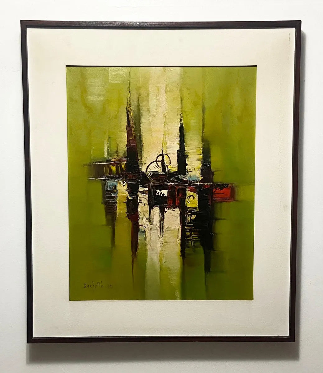 J. L Zechetto 1977 - Quadro Antigo Oléo S/ Tela - Abstração