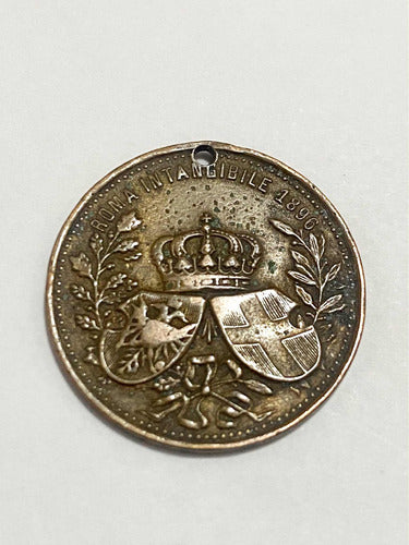 Medalha Antiga Italia Casamento Real 1896 Roma Intangibile