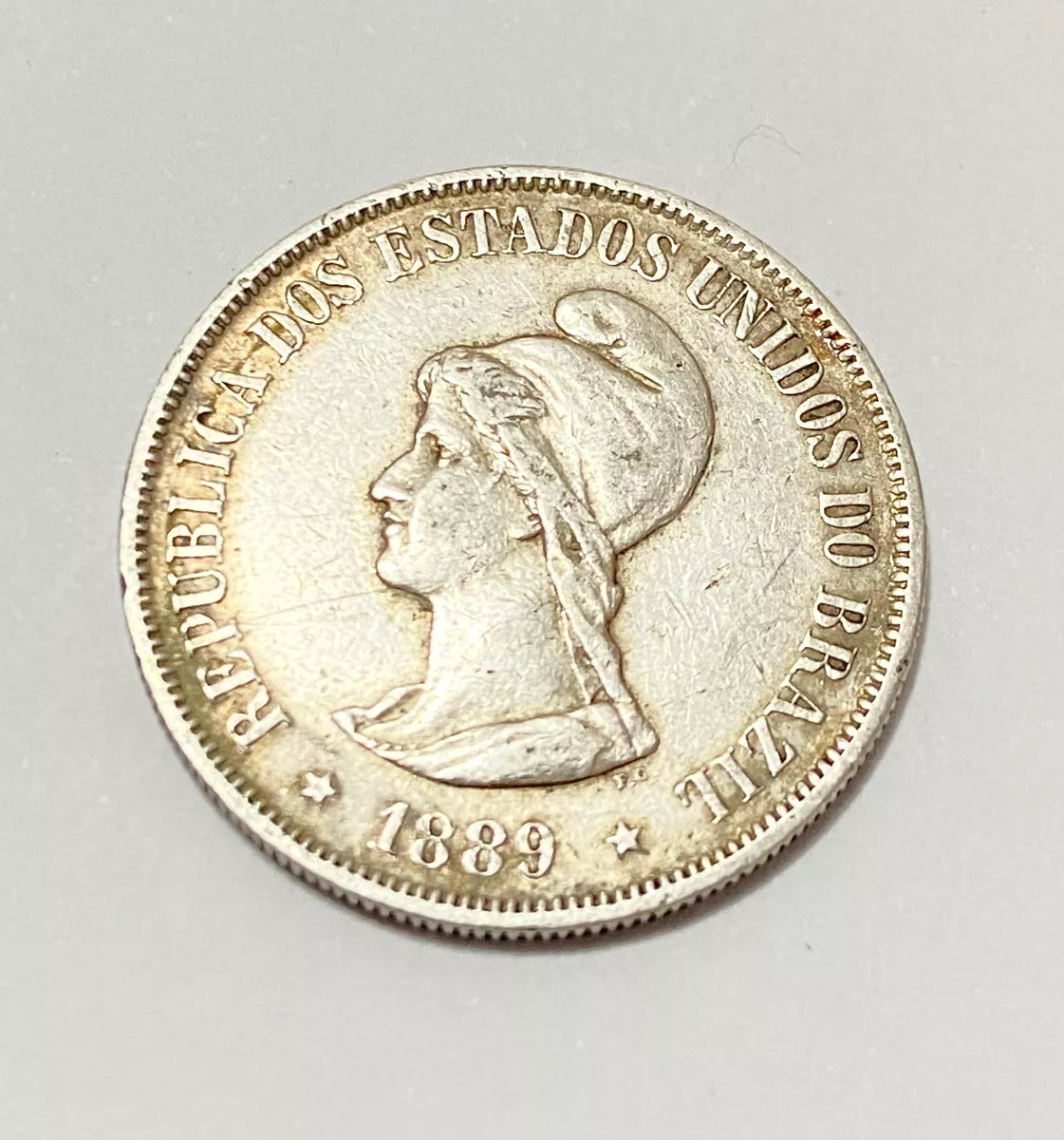 Moeda Antiga Brasil República 500 Réis 1889 Prata