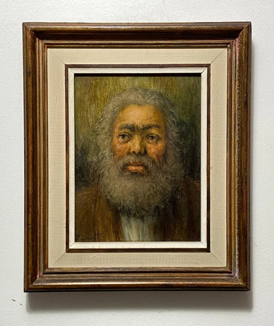 P. Licatti - Quadro Antigo Óleo S/ Placa - Retrato Masculino