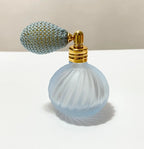 Perfumeiro Antigo Borrifador Em Vidro Fosco Azul