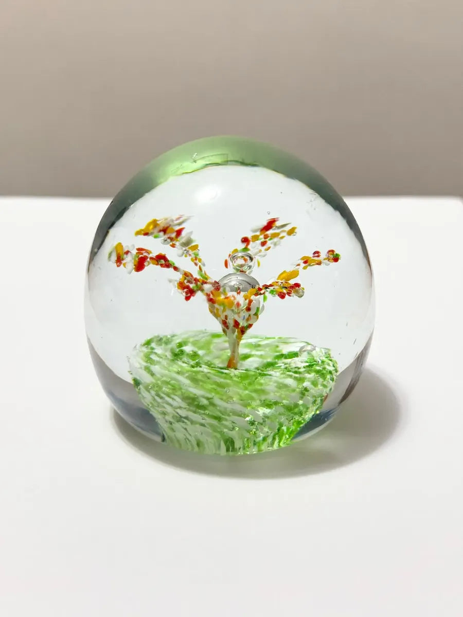 Peso De Papel Murano Árvore Colorida Em Vidro