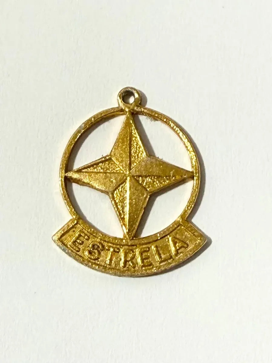 Pingente Antigo Estrela Brinquedos Estrela Em Metal Dourado