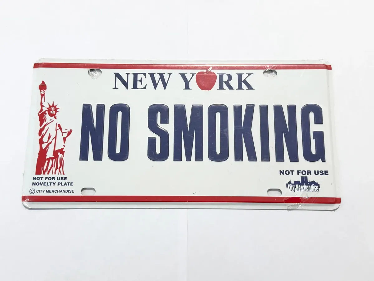 Placa Antiga Decorativa New York No Smoking Metal