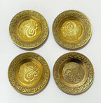Pratos Decorativos Antigos Arabesco Oriental Dourado Dourado