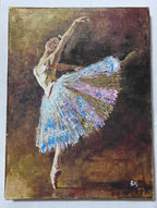 Quadro Bailarina Clássica Russa - Pintura A Óleo Antiga