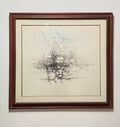 Quadro Gravura Abstrata Numerada Assinada Claude Loriou Única Marrom