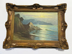 Quadro Antigo Pintura A Óleo Marinha Assinado Matteucci