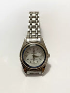 Relógio Antigo Orimet Prata Cristal Azul Japan Movt