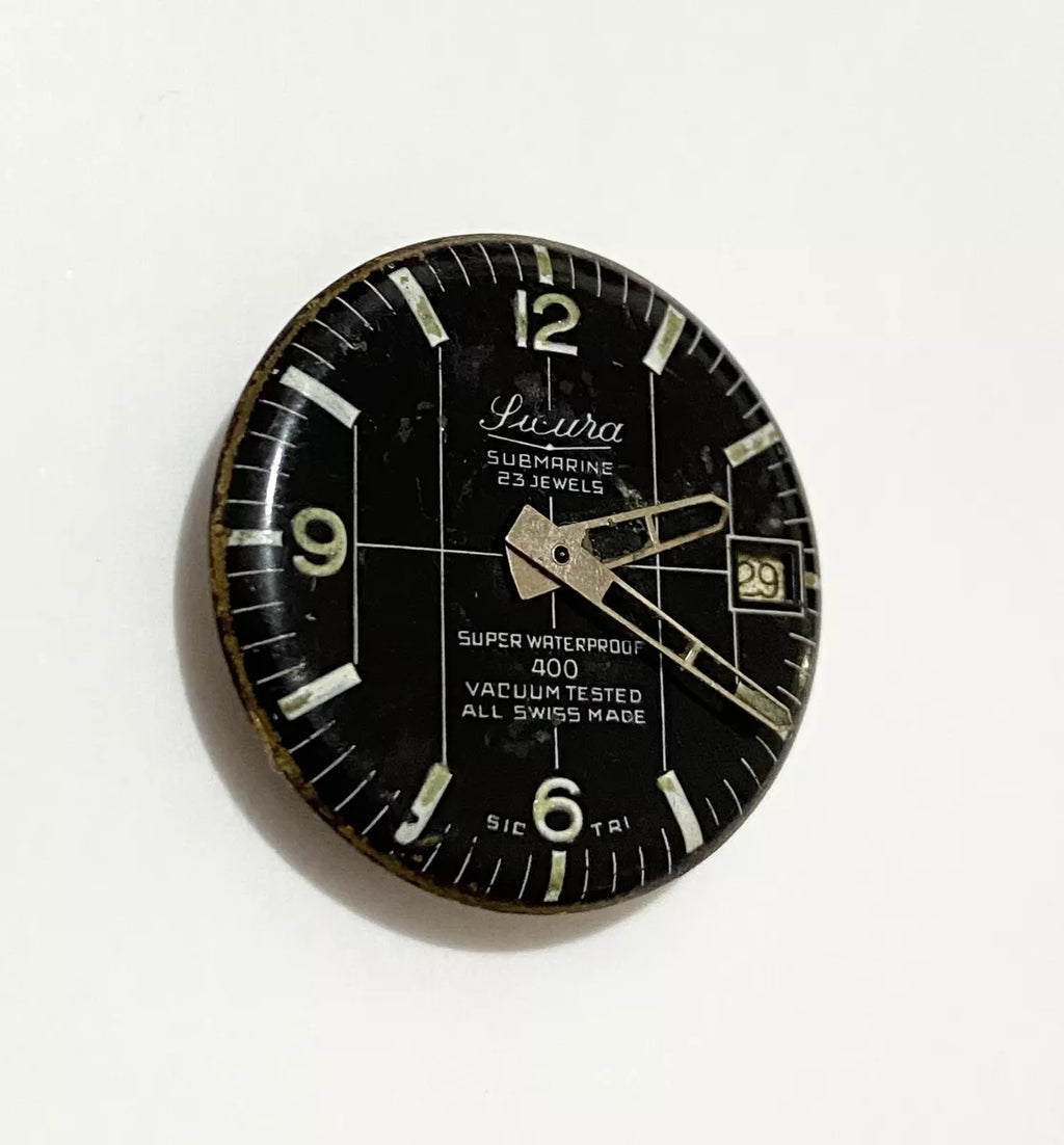 Relógio Antigo Sicura Submarine 400 23 Jewels -maquina Peças