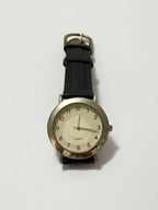 Relógio Antigo Quartz Japan Movt Aço Couro