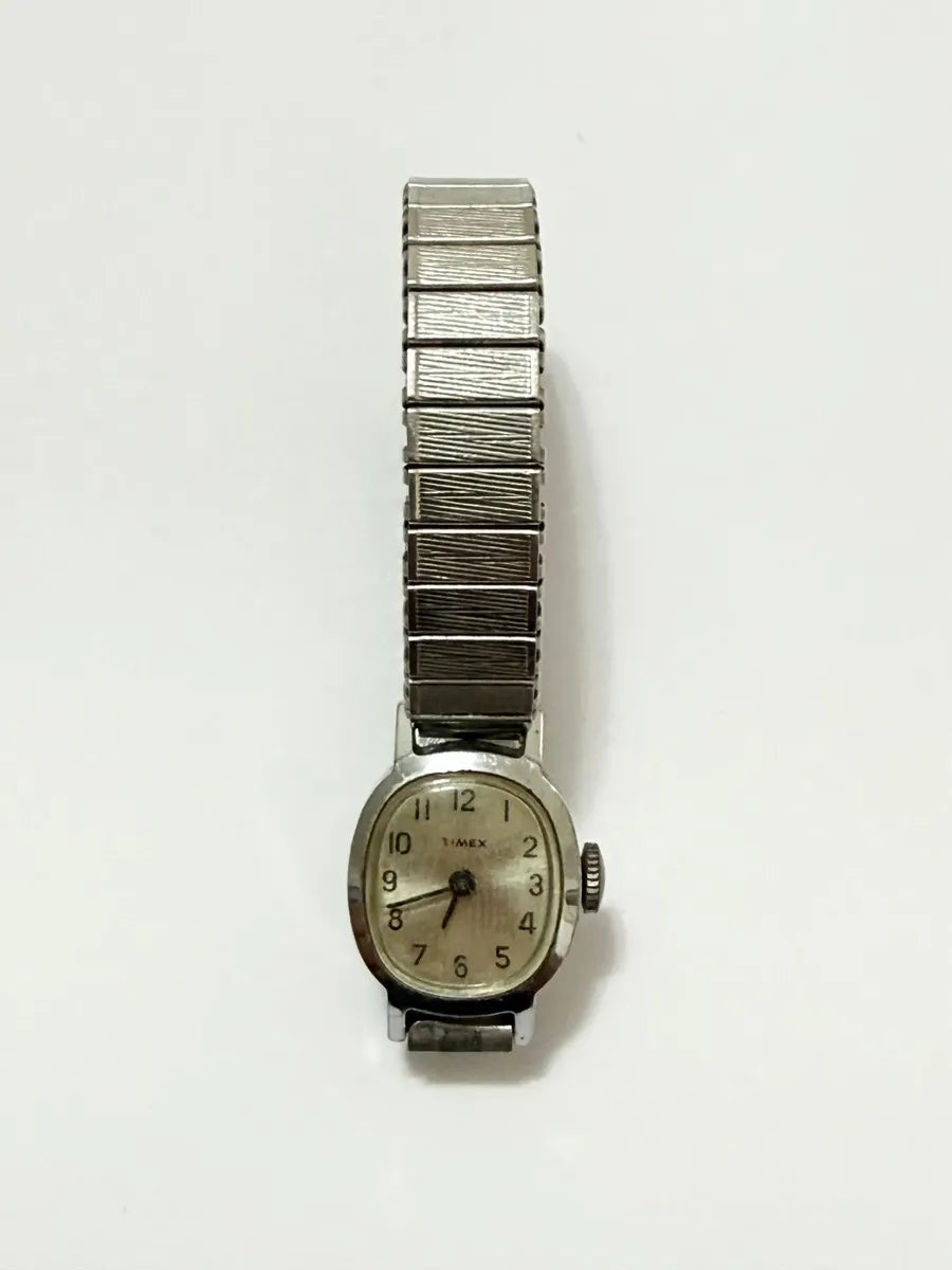 Relógio Antigo Timex Vintage Com Pulseira Expansível Prateado
