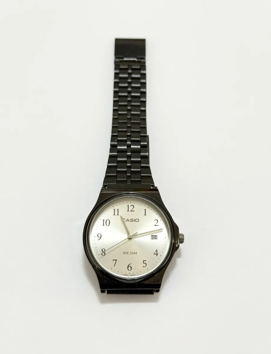Relógio Casio Analógico Wr50m Calendário Pulseira Preta