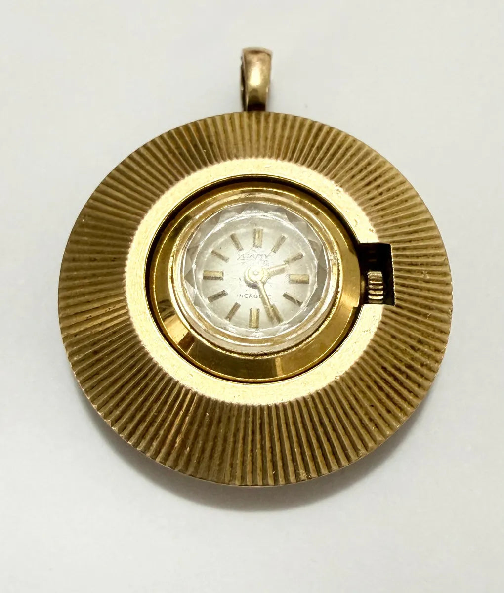 Relógio Pingente Antigo Camy Swiss Made 21 Jewels Dourado