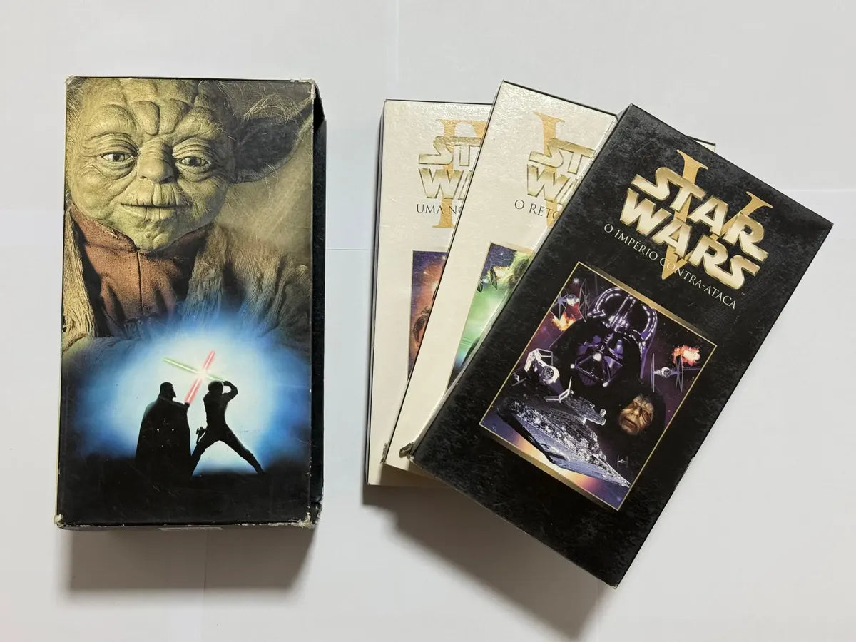 Star Wars Trilogia Clássica Vhs Box 3 Fitas Antigas Coleção