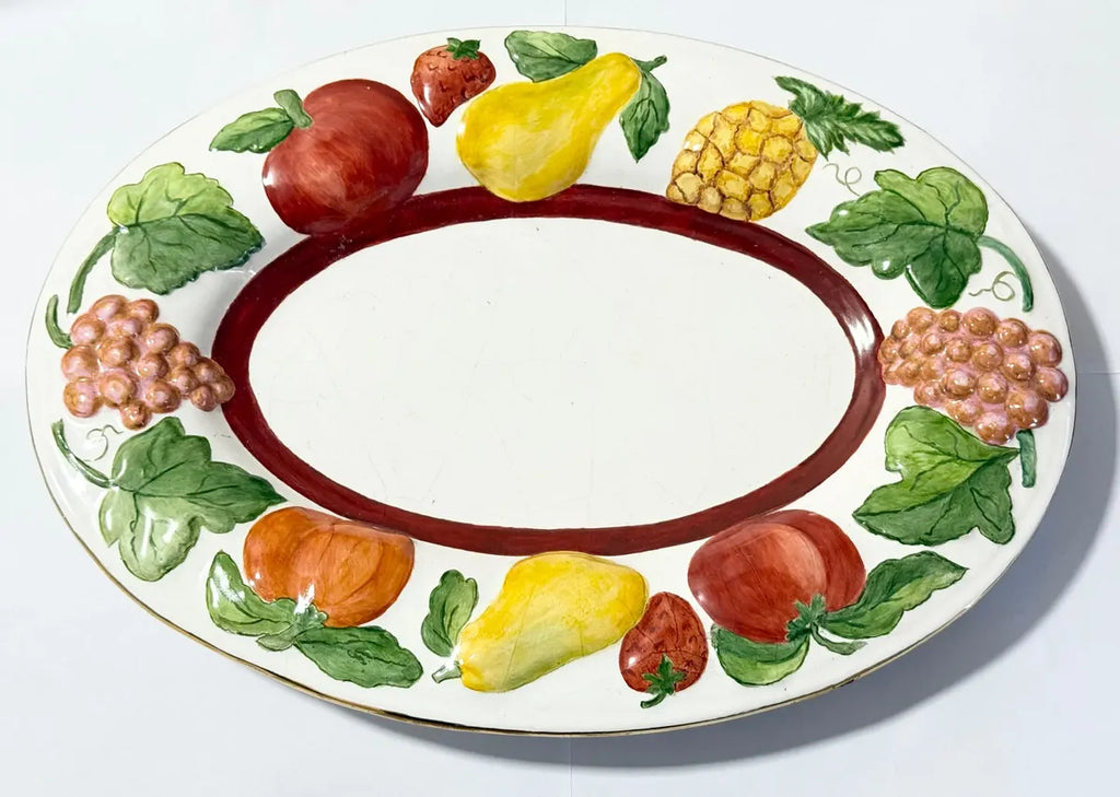 Travessa Cerâmica Pintada À Mão Assinada Jó Saddi - Frutas