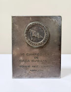 Troféu Antigo Iate Clube De Santos Caça Submarina 1974 Prata