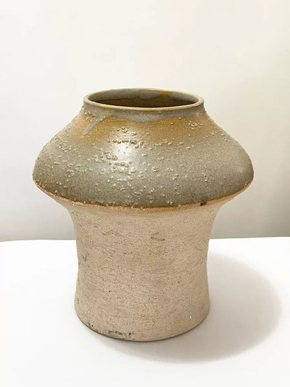 Vaso Antigo De Cerâmica Artesanal Rustico Esmaltado