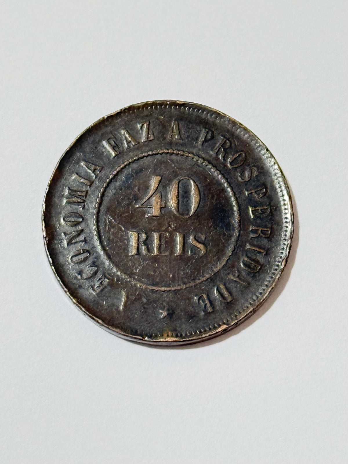 moeda antiga 40 réis 1908 brasil república