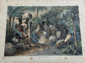Quadro Litografia Antiga Deroi Rugendas Lavadeiras Rio 1835