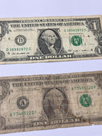 lote 3 cédulas antigas 1 dólar americano eua 1985 1988a 2009