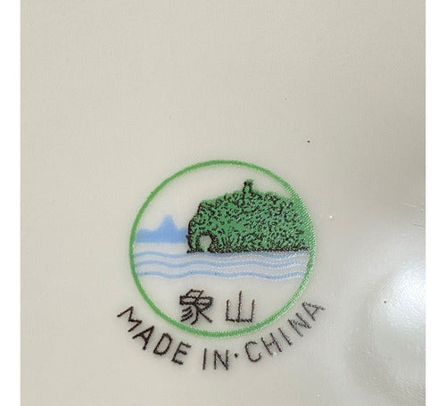 Prato Antigo De Porcelana Chinesa Marca Xiang Shan Florido