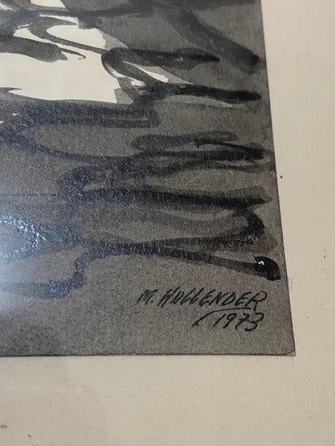 Quadro Nanquim - Rua Do Aleijadinho - Assinado M. Hollender