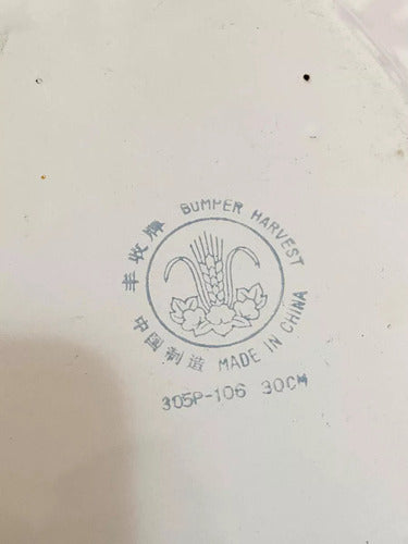 Bandeja Antiga Oval Esmaltada Bumper Harvest Com Flores