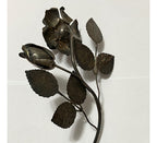 Escultura Flor Rosa Espessurada Á Prata Antiga 28,5cm