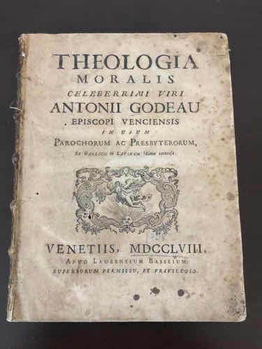 Livro Antigo Raro 1758 Theologia Moralis De Antonii Godeau - Teologia Cristã Em Latim