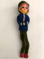 Boneca Antiga De Camurça Década De 60/70