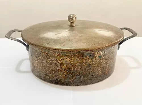 Caçarola Antiga Porcelana E Metal Bauscher Weiden Alemanha