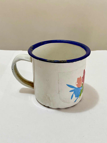 Caneca Esmaltada Antiga Pintura Floral - Harvest China