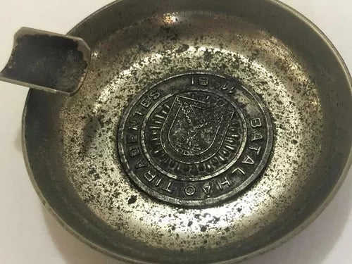 Antigo Cinzeiro Batalhão Tiradentes Cor Prata