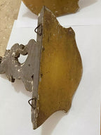 Peanha Antiga De Madeira / Suporte De Parede Par Dourado