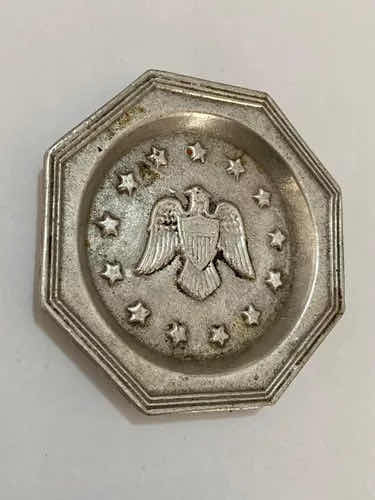 Antigo Porta Copos Águia E Estrelas Americano Usa Cor Prata