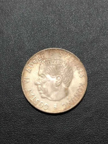 Antiga Moeda De Prata 1954 Suécia 1 Krona