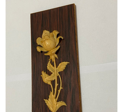Quadro Painel De Madeira Com Flor Rosa Em Relevo - Alemanha