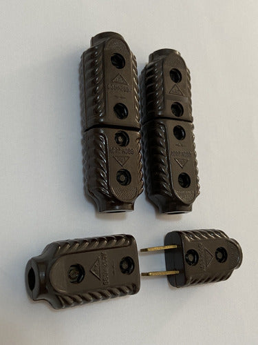 Tomada Antiga Em Baquelite Plug Macho E Femea