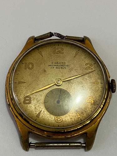 Relogio Antigo Exacto Antimagnetic 17 Rubis Dourado