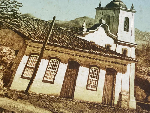 Quadro Gravura Antiga Paraty Rio De Janeiro Assinada N.godoy