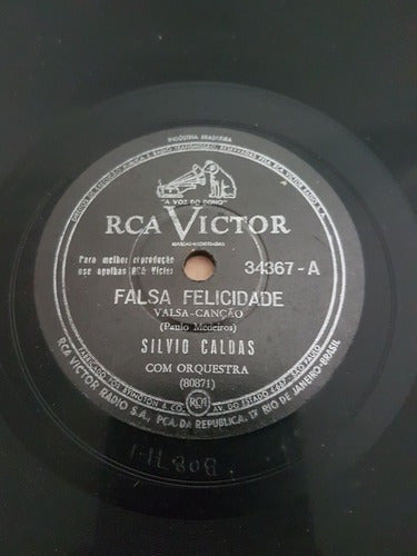 Disco Antigo 78 Rpm Silvio Caldas - Falsa Felicidade
