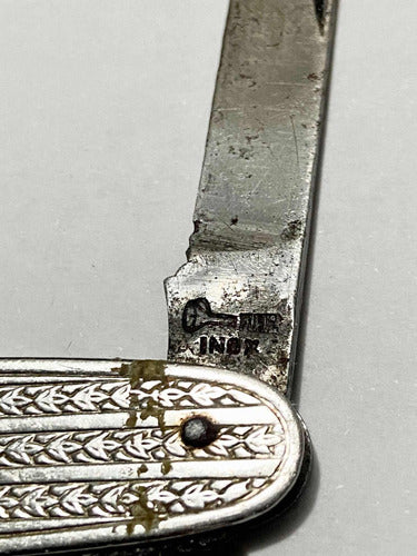 Canivete Antigo Corneta Metal Cor Prata