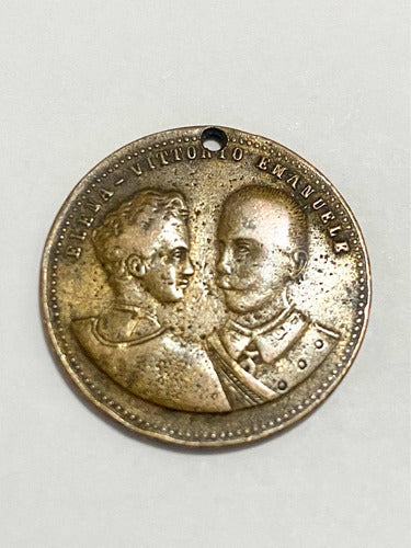 Medalha Antiga Italia Casamento Real 1896 Roma Intangibile