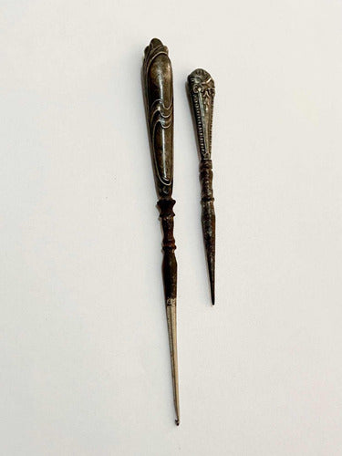 Abridor De Carta Antigo Punhal Cor Prata